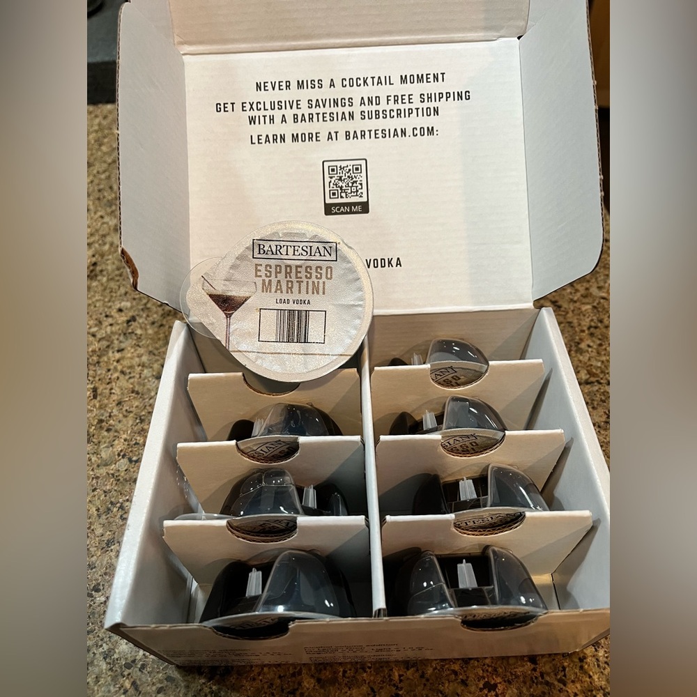 Bartesian Pods (Capsules). 8 Espresso Martinis
